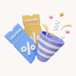 Premium PSD _ 3d coupon voucher discounts for shopping or online shopping tickets for sales speci___