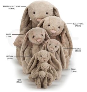Bảng size thỏ bông Jellycat Cream Bunny